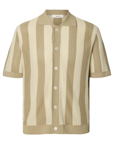 Selected - SLHShane Polo Cardigan - Birch/ White Pepp